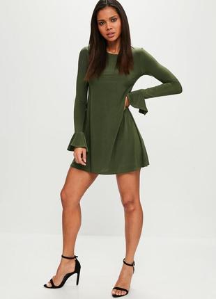 💎💖розпродаж колекції! missguided сексуальна оливково-зелена гладенька сукня доставка сутки2 фото