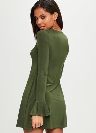 💎💖розпродаж колекції! missguided сексуальна оливково-зелена гладенька сукня доставка сутки3 фото
