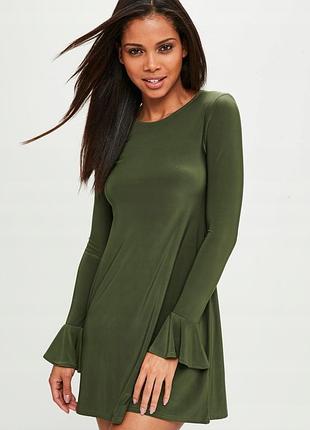 💎💖розпродаж колекції! missguided сексуальна оливково-зелена гладенька сукня доставка сутки