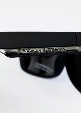 Porsche design очки мужские солнцезащитные черный мат линзы синие зеркальные поляризированые8 фото