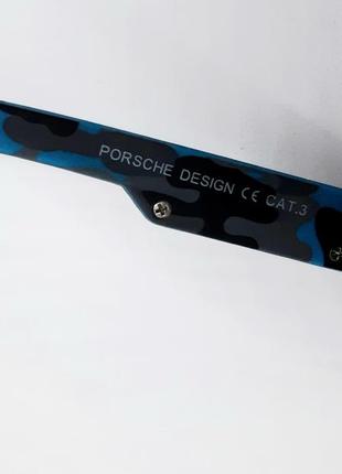 Porsche design очки мужские солнцезащитные черный мат линзы синие зеркальные поляризированые7 фото