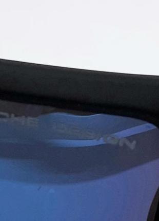 Porsche design очки мужские солнцезащитные черный мат линзы синие зеркальные поляризированые3 фото