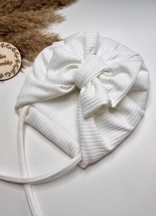 Шапка зимова біла, тюрбан