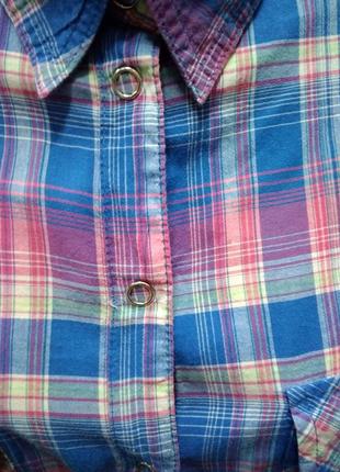 Стильная рубашка на кнопках,красивый цвет по джинсы,без дефектов.2 фото