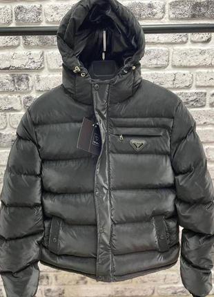Зимняя куртка prada черная / теплые куртки на зиму прада