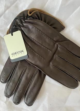 Мужские кожаные перчатки geox. размер l