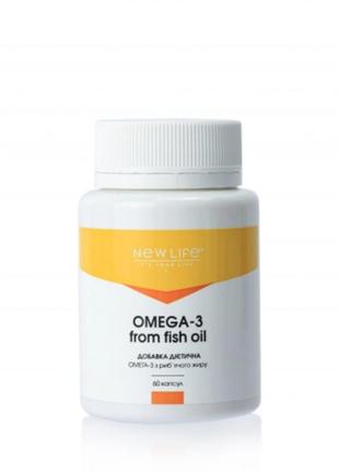 Omega-3 from fish oil омега-3 з риб'ячого жиру 60 капсул у баночці1 фото