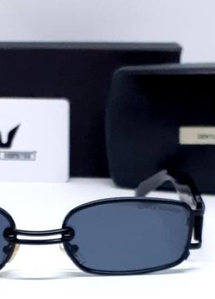 Gentle monster очки унисекс солнцезащитные черные в черном металле с сережкой