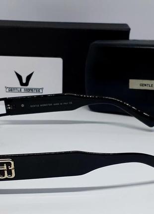 Gentle monster очки унисекс солнцезащитные черные в черном металле с сережкой