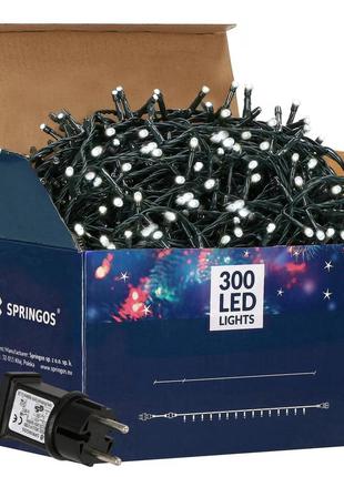 Гирлянда уличная (наружная) springos 15 м 300 led cl0320 cold white9 фото