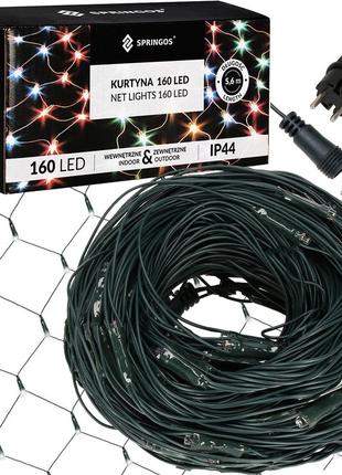 Гирлянда сетка springos 2 x 2.6 м 160 led cl4015 cold white6 фото