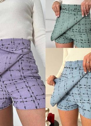 Твидовая шорты юбка