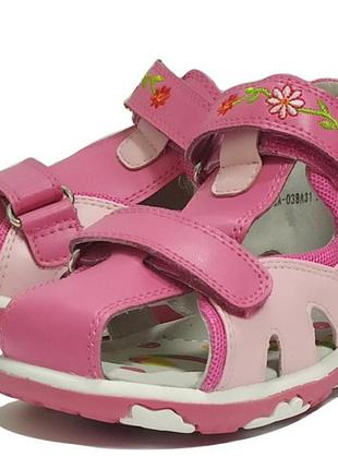Босоніжки шкіряні літнє взуття для дівчинки 38а31 тм b&g р.23,261 фото