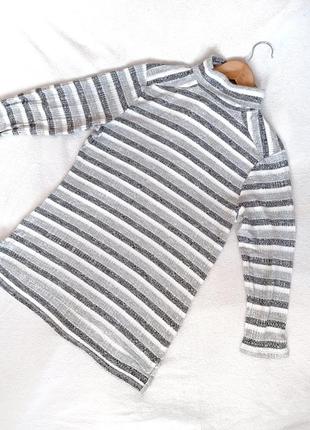Сіра водолазка гольф в смужку
