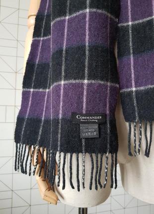 Качественный шерстяной шарф в клетку commader, теплый зимний шарф шерсть, шарф унисекс7 фото