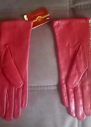 Утеплені жіночі рукавички (шкіра), турція5 фото