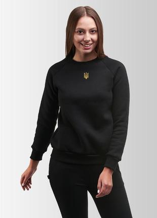 Жіночий світшот vsetex warm з тризубом чорний