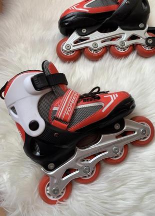 Детские роликовые коньки раздвижные in line skates размер 31-34 унисекс3 фото