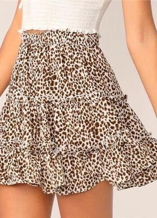 Леопардовая юбка shein