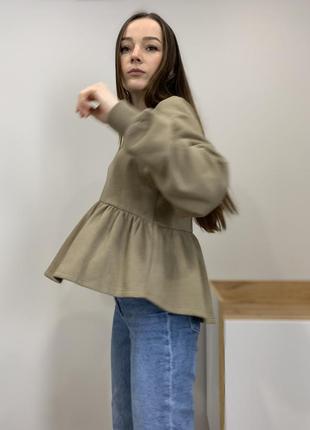 Zara  кофта с баской, на флисе4 фото