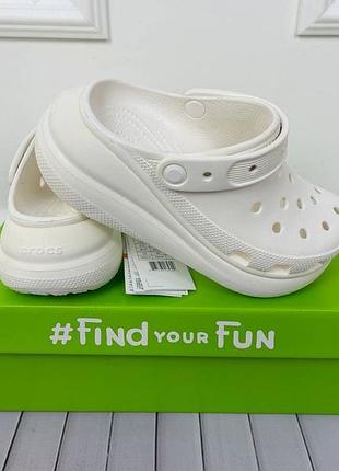 Кроксы crocs crush platform white женские кроксы на платформе2 фото