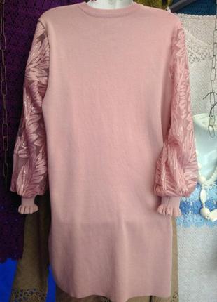 Платье женское розовое , вязаное , р.46-48,500 грн.2 фото