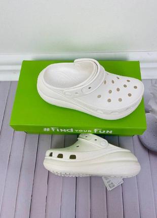 Кроксы crocs crush platform white женские кроксы на платформе4 фото