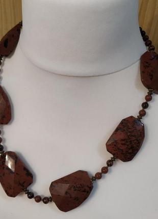 Ожерелье из обсидиана махагон4 фото