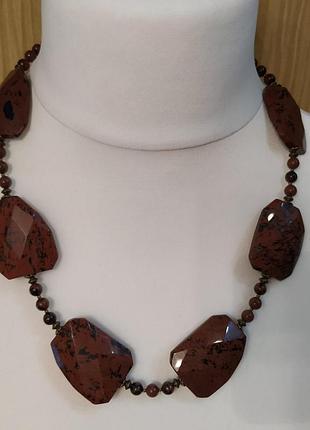 Ожерелье из обсидиана махагон3 фото