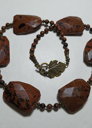 Ожерелье из обсидиана махагон2 фото