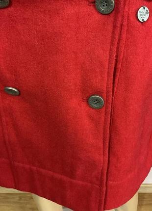 Стильное красное полу шерстяное пальто/xl/ brend eddys jackets3 фото