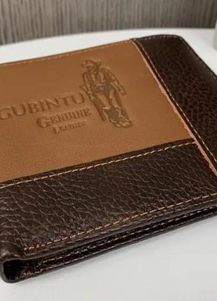Мужской кошелек портмоне с ковбоем натуральная кожа коричневый