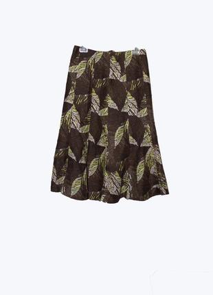 Красива лляна спідниця-годе в принт