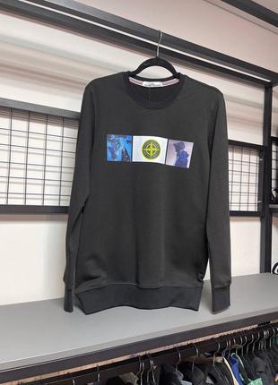 Свитшот stone island черный / stone island кофты мужские