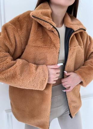 Стильна тепла куртка з еко-хутра, шубка зі штучного хутра2 фото