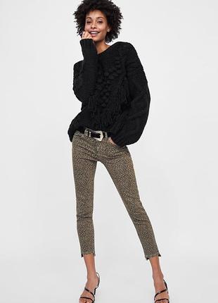 Джинси скінні, лео принт, 36, 38 розмір zara
