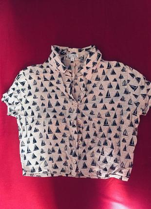 Коротка сорочка з корабликами, топ