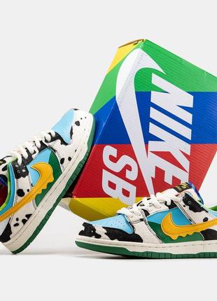 Кроссовки кожаные nike sb dunk low x ben & jerry's, кеды женские, купить кроссовки, после платья