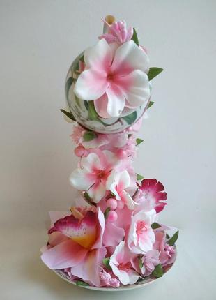 Квітопад водоспад квітів квіти орхідеї статуетка сувенір декор подарунок подарок сувенир паряща чашка4 фото