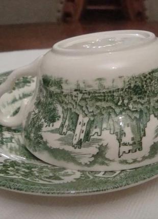 Антикварный набор чашка бульоница тарелка англия №дк(1)7 фото