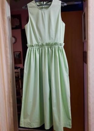 Ментоловое летнее платье 9