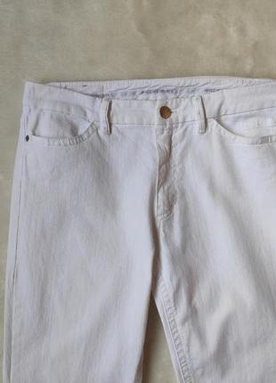 Белые женские джинсы плотные широкие прямые кроп высокая талия посадка marc cain sports5 фото