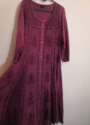 Платье вышивкой бохо этно