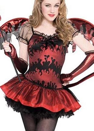 Чертовка дьяволица платье туту с хвостом секси хеллоуин