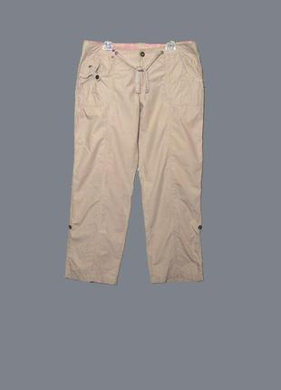 Женские бежевые штаны/брюки в спортивном стиле uk161 фото