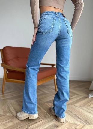 Джинси палацо, прямі джинси, джинси від стегна, труби, денім, стрейчеві джинси5 фото