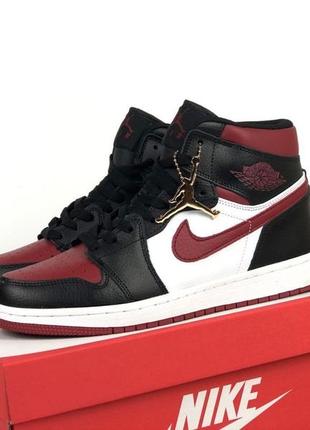 Мужские высокие кожаные кроссовки nike air jordan #найк