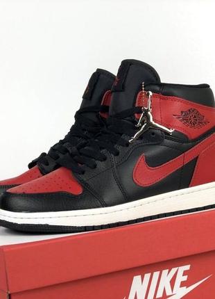 Мужские высокие кожаные кроссовки nike air jordan #найк