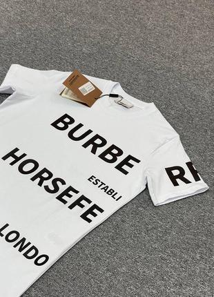 Белая burberry футболка / стильные молодежные футболки барбери4 фото