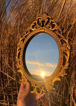 Винтаж винтажное настенное зеркало вензели барокко золотое старинное люстерко...
